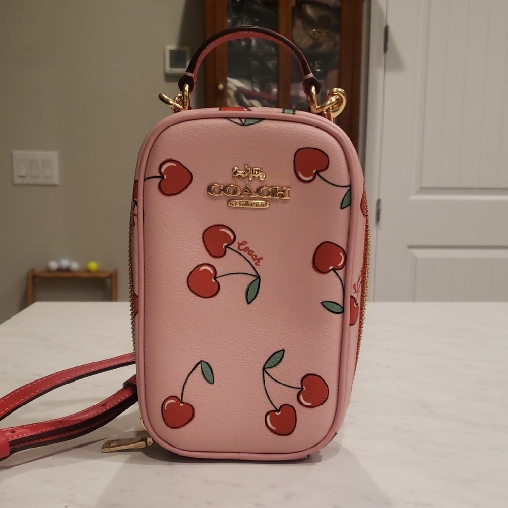 Coach NWOT Pink Cherry  Crossbody Phone Bag
